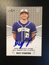 Riley Stanford Signed 2021 Leaf Perfect Game All-American Classic Card #49