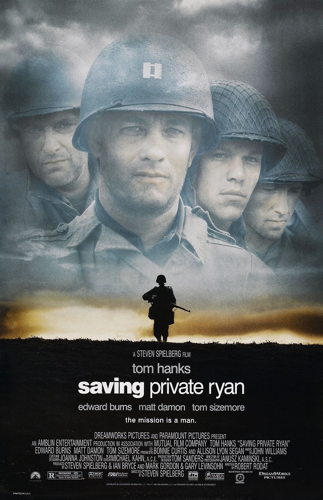 Saving Private Ryan poster (b) Steven Speilberg, Tom Hanks, Matt