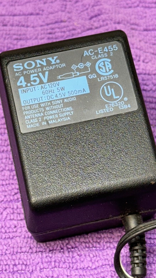 Sony AC-ES305 3V 500 mA Minidisc Walkman AC Alimentation Adaptateur chargeur - Photo, audio & vidéo
