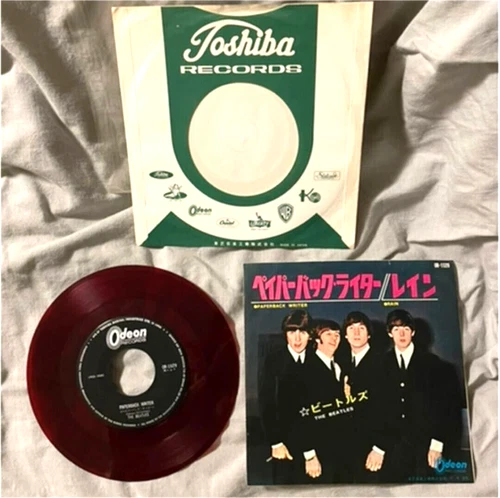 ODEON Red vinyl The Beatles / Paperback Writer / Rain 1966 Japan Single OR1529