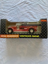 ERTL 1926 SEAGRAVE FIRE TRUCK BANK DIE CAST 1/30 scale NEW NIB E474