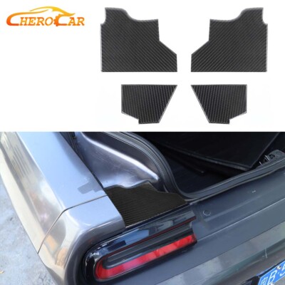 Carbon Fiber Trunk bumper cover protection Trim Decor for Dodge Challenger 15-23