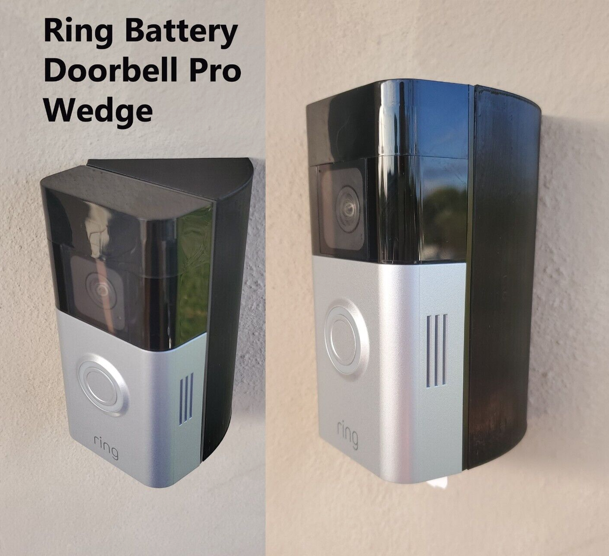 Ring Battery Doorbell Pro Wedge Angle Bracket Mount 15 25 35 45 60