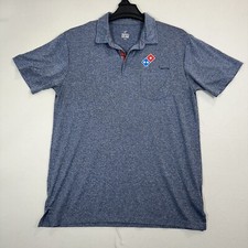 Dominos Driver Gear Medium Polo Shirt Pizza Employee Uniform Mens Blue Grey M