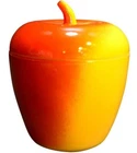 Hazel Atlas Glass Apple in Yellow and Red 1930-1940 Vintage Jam Jar