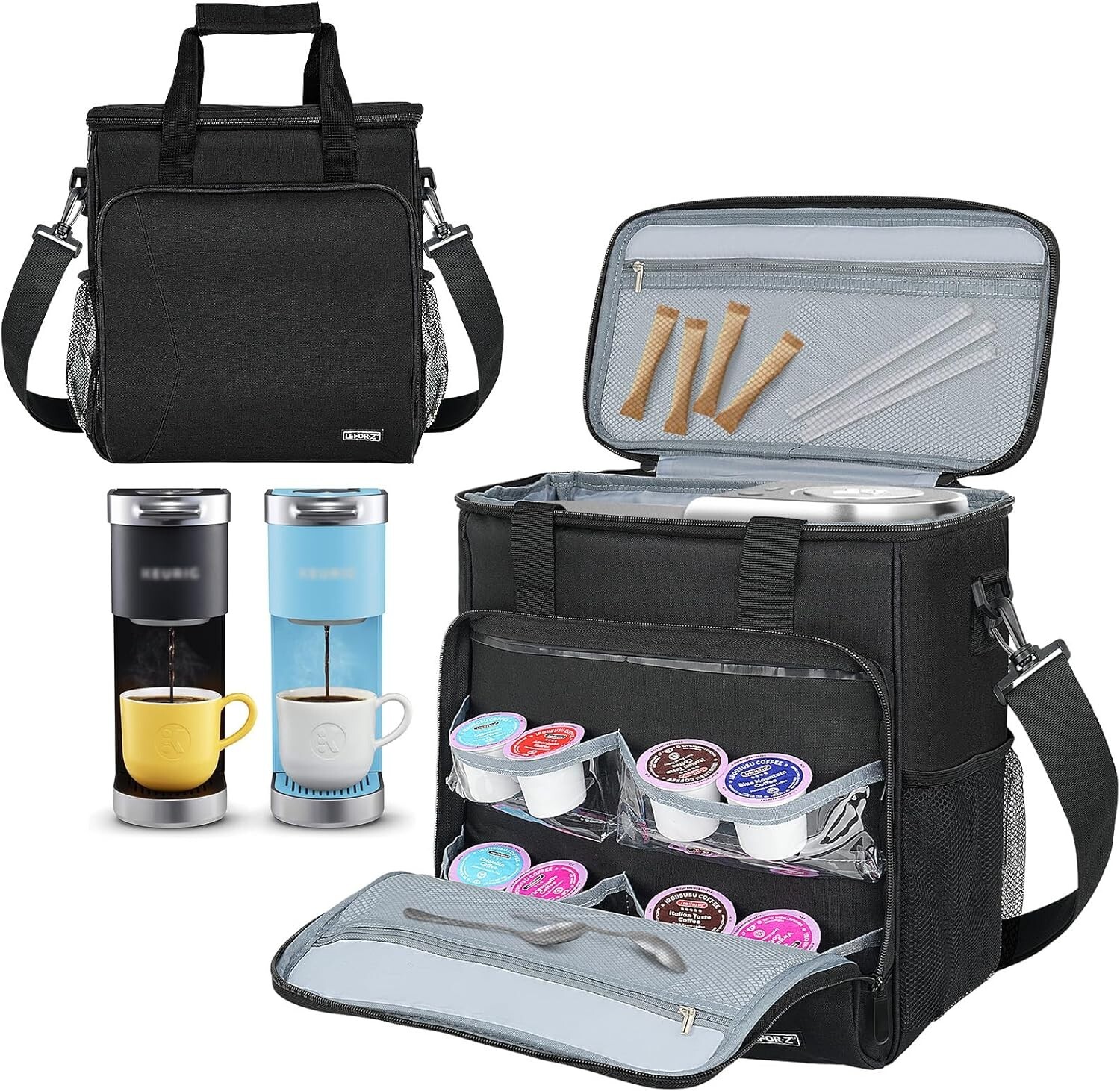 Travel Coffee Maker Carrying Bag for Keurig K-Mini/K-Mini Plus w/ Shoulder Strap