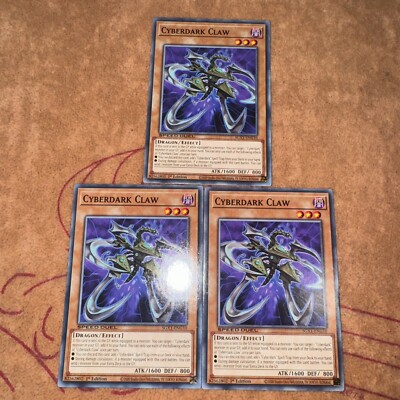   3x YUGIOH Cyberdark Claw SGX1-ENG10 Common PLAYSET SPEED DUEL NM 1ST ED