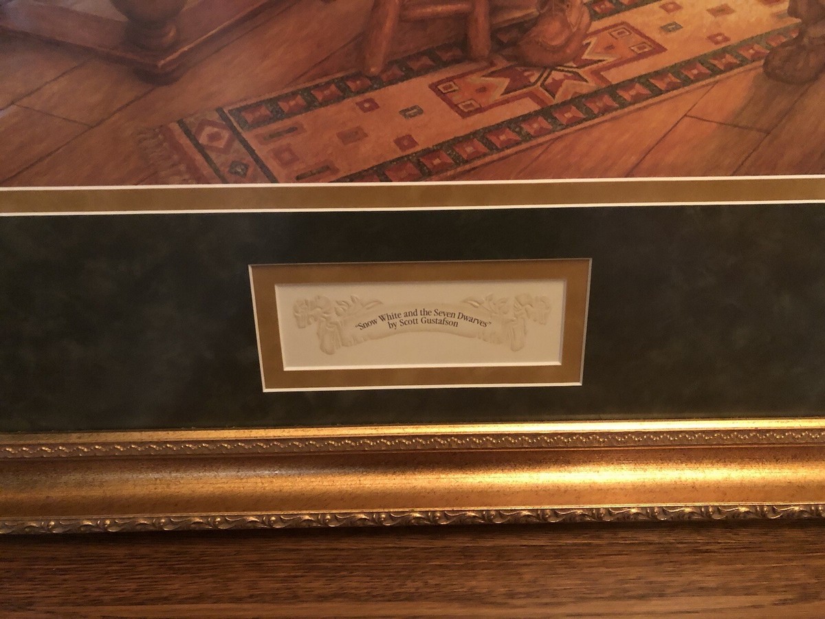 MATTED/FRAMED SIGNED LITHO OF SNOW WHITE & THE SEVEN DWARVES BY