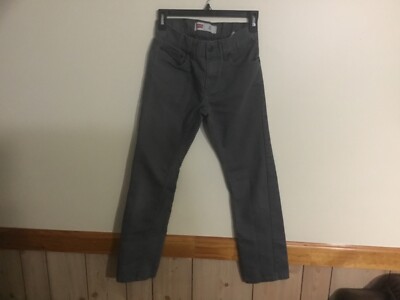 Levi s Boys 511 SLIM Size 12 Jeans Pants 26 x 26 Khaki / Gray Straight Leg