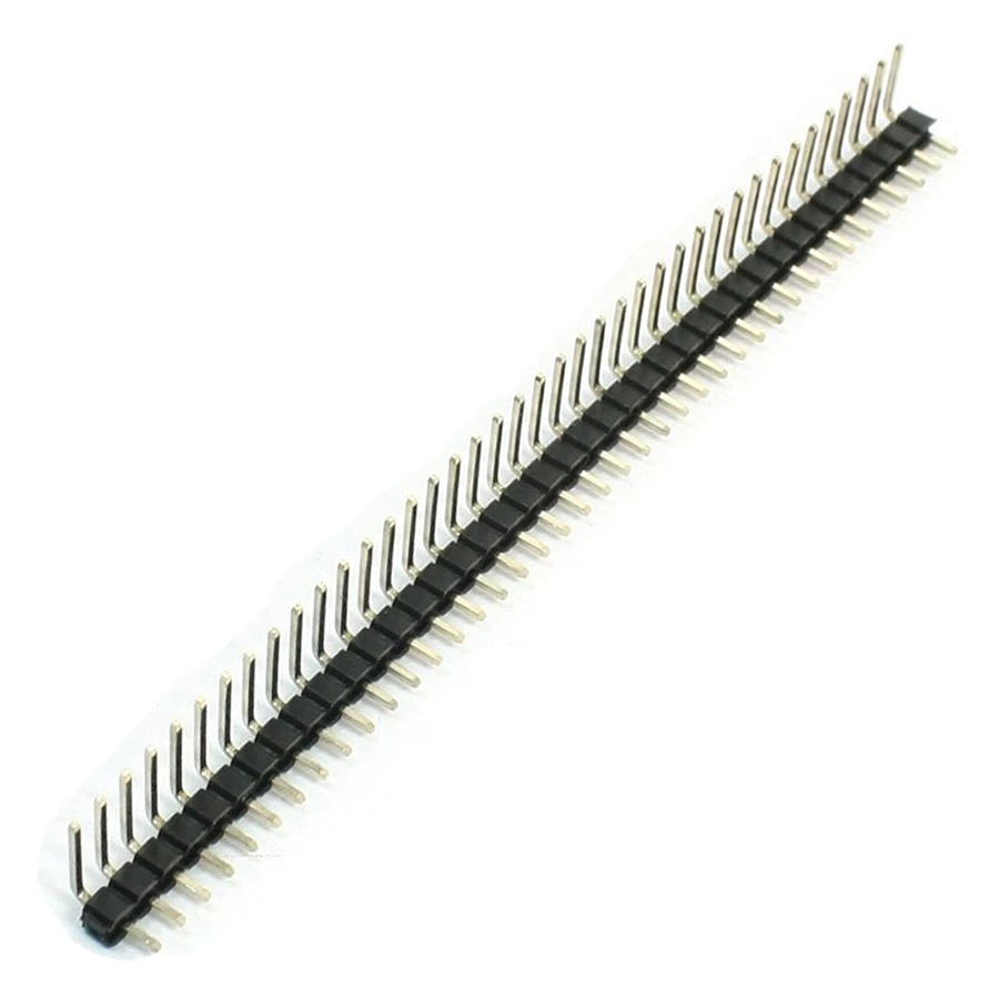 5 x 40 Pin 2.54mm Male PCB Single Row Right Angle Header Strip Connector Arduino - Image 2 of 3
