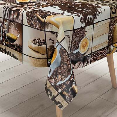 Wachstuch Tischdecke Coffee Cafe de Brasil C147260 eckig rund oval