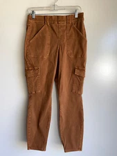 SPANX  Stretch Twill Ankle Cargo Pants Honey Glow (20311Q) Large Petite  ~ EUC