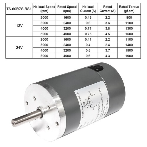 DC High Speed Motor 12V/24V Single Shaft 5mm 6mm 8mm Large Torque 2000-5000RPM - Picture 8 of 15