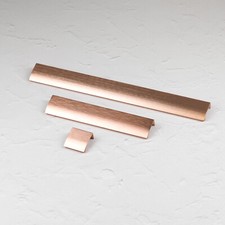Copper Kitchen Cupboard Handles Brushed Gold Rose Profile Trim Edge Mount Lips