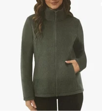 32 Degree Heat Fleece Full Zip Long Sleeve Mock Neck Jacket Size Medium