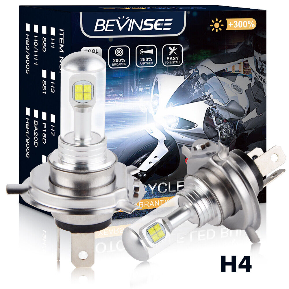 Bevinsee H4/9003 LED Headlight Bulb For Kawasaki Ninja ZX6R ZX7R ZX9R  1995-2002