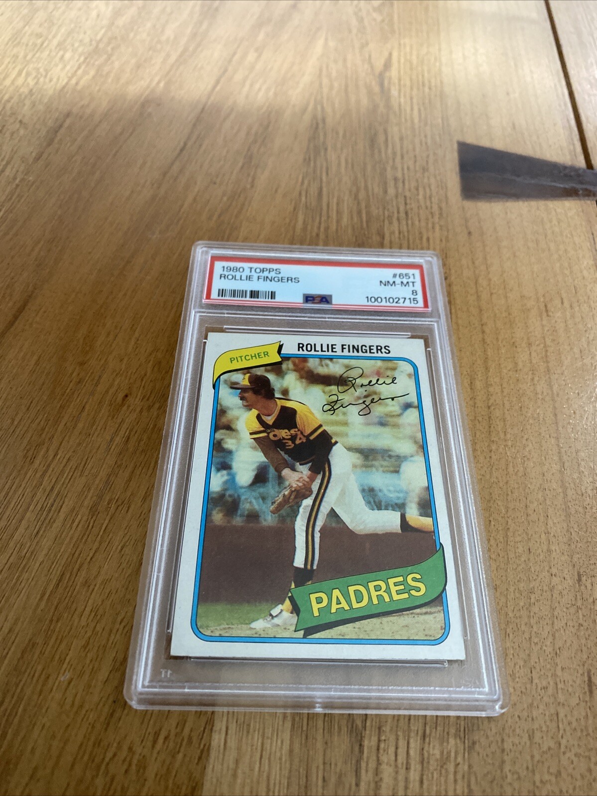 1980 TOPPS BASEBALL HOF ROLLIE FINGERS  #651 PSA 8 NM-MT NEW LABEL FREHLY GRADED