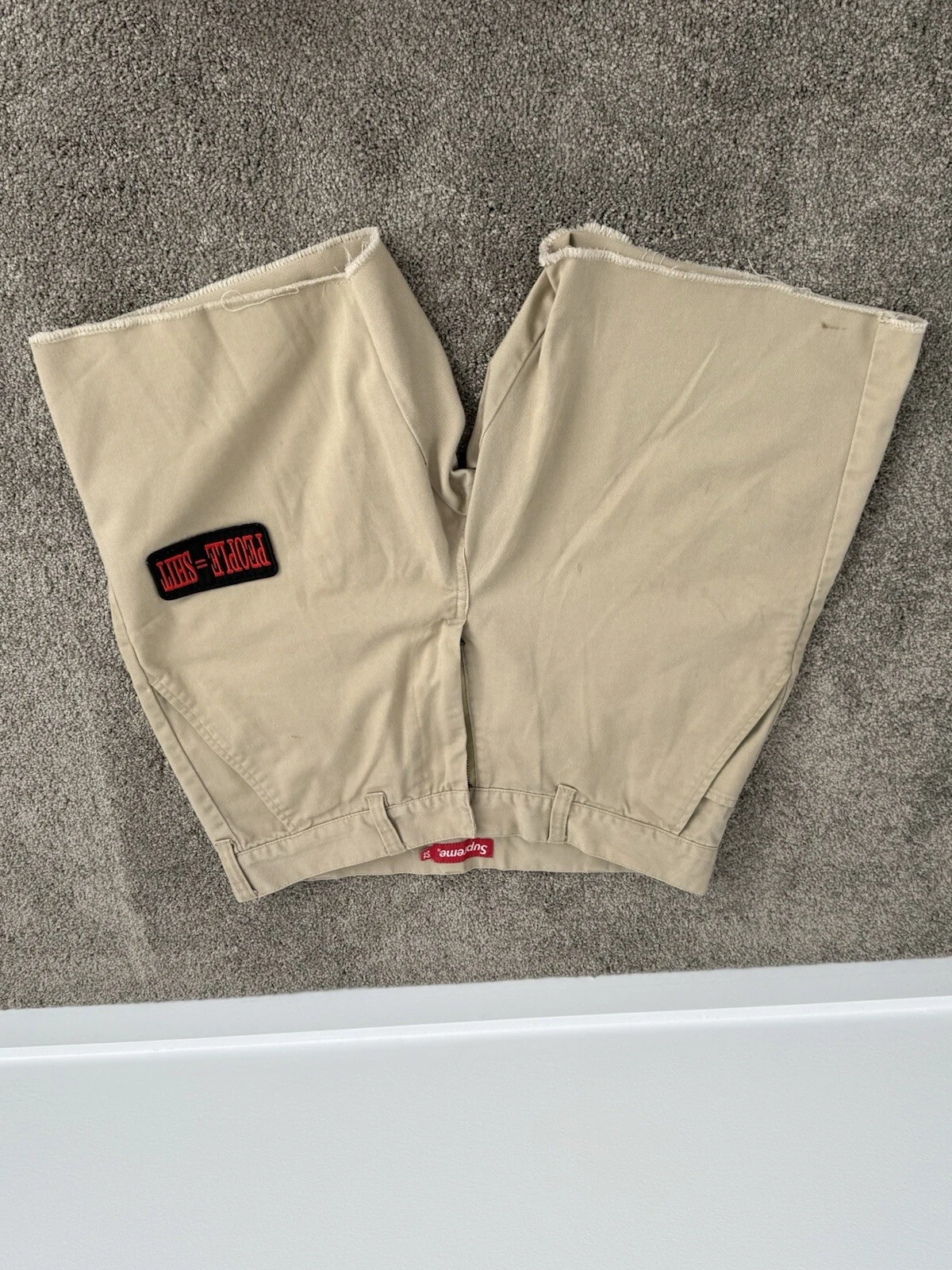 Authentic SUPREME People = Sh*t Work Shorts Khaki Size 32 ” Inseam NWOt