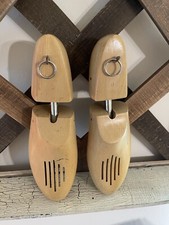 Vintage Pair Earl Natural Wooden Shoe Trees Forms Stretchers Mens Size 9