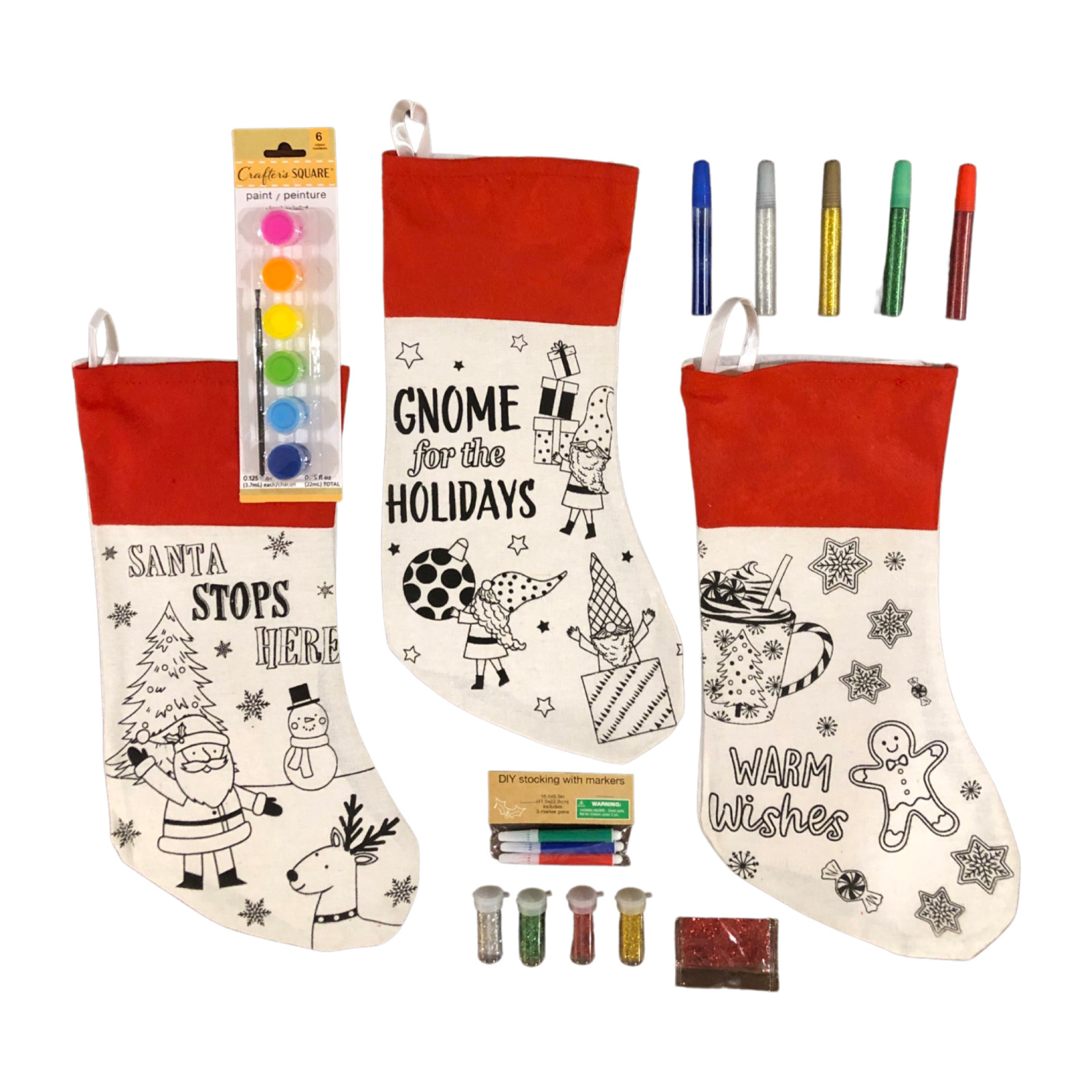 Kids Jumbo Christmas Coloring Book Set, Crayons, Colored Pen
