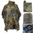 MFH Flecktarn Tactic Rain Ultralight Waterproof Military Hunting Fishing Poncho