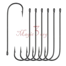 100pcs Aberdeen Hooks Fishing Offset Long Shank Light #1-#2/0 Crappie Panfish