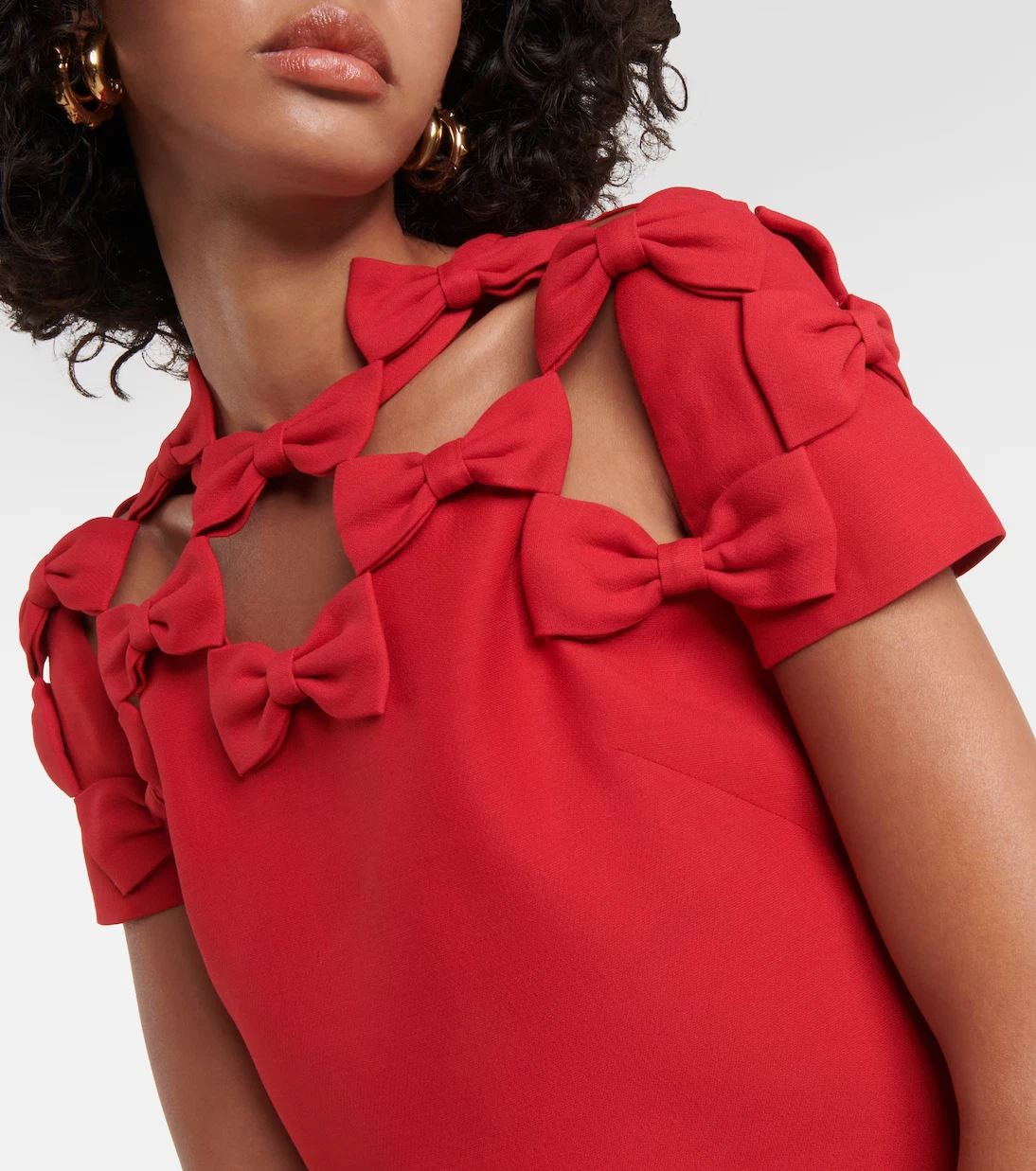 Abito rosso Valentino nuovo con etichette minidress crêpe couture dettaglio fiocco taglia 48 12 US