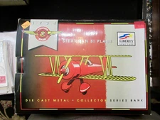 1934 SPEC CAST  BI-PLANE DIE CAST AIRPLANE BANK BY LIBERTY/ STEARMAN New in box