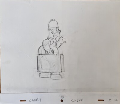 Simpsons TV Show Original Cartoon Animation Kunst Cel Zeichnung Homer Simpson #84