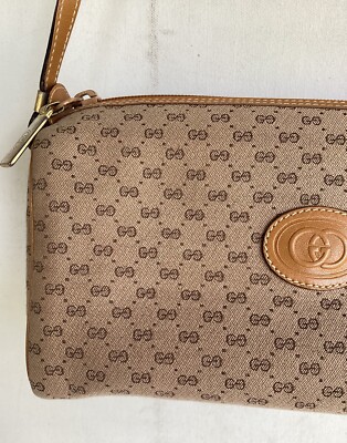 Vintage GUCCI Canvas Leather Micro GG Supreme Shoulder Bag | eBay