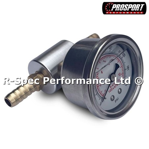ASSEMBLED Inline Fuel Pressure Test Gauge Adaptor Kit & 8mm Hose