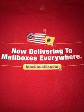 2004 Blockbuster Video Employee T Shirt Graphic Tee 2 Side DVD Mail Delivery M