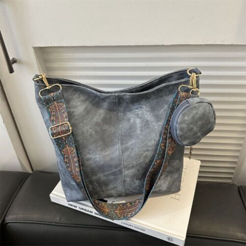 Pu Leather Crossbody Bag Vintage Tote Bag New Shoulder Bag  Women - Picture 1 of 17