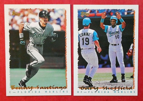 Set squadra Topps Florida Marlins 1995 e 1996 con scambiato (40 carte) quasi nuovo + - Foto 2 di 4
