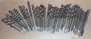 Vintage Lot of Assorted Mixed Mfg. Brace Bit Hand Drill Auger Bits