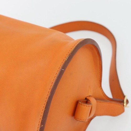 HERMES Doremi Shoulder Bag Leather Orange Gold Auth bs30512 - Picture 8 of 20