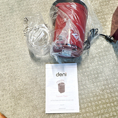 Deni 5100 Hot Air Popcorn Maker 8 Cup 1200W Corded Red/Black