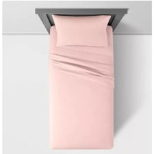 Queen Solid Cotton Kids' Sheet Set Pink - Pillowfort