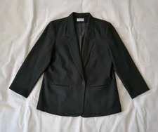 Vintage ALFRED DUNNER 100 Wool Blazer Black Size 16 Made In USA