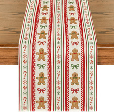Gingerbread Xmas Table Runner Home Party Decor 13X72 Inch