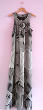 Geometric Print Maxi Dress Small NWT Chic Black White