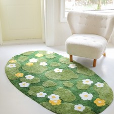 3D Moss Bath Mat Cute Moss Rug Plush Pile Length 1 Inch Super Absorbent Material