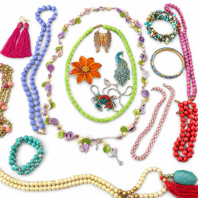 Vintage Colorful Jewelry Lot Betsey Johnson Necklace Bright and Bold