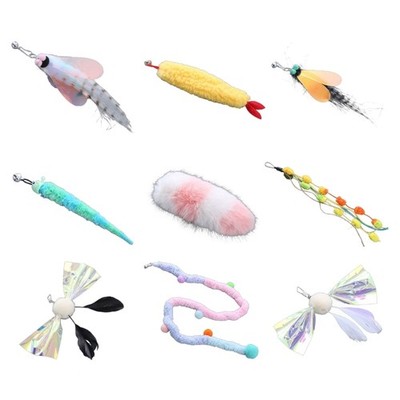 Multiple Type Cats Wand Toy Attachments for Cats Foster Fun Toy for Cats