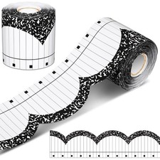 Bulletin Board Border, 6ft Notebook Design, Black White, Decor