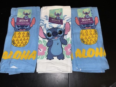 Disney Lilo & Stitch Kitchen Dish Towels Set of 3 Blue Aloha Pineapple NWT (6)