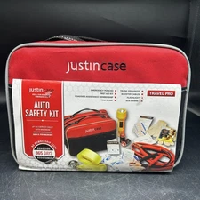 NEW Justin Case Auto Safety Emergency Roadside Travel Pro Kit 50 Pc w/ case