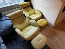 2x Genuine Conform “Globe” Recliner Chairs + 2x Matching Conform Footstools