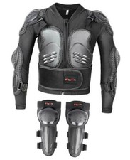 Kids Motorcycle Jacket Armor Suit-Dirt Bike Gear for Children,Back Small Black