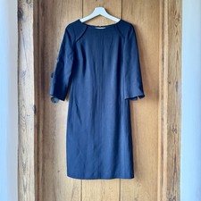 Hobbs Dress Tailored Panel Size 10 Smart Shift 3/4 Sleeve Classic LBD Work Dress